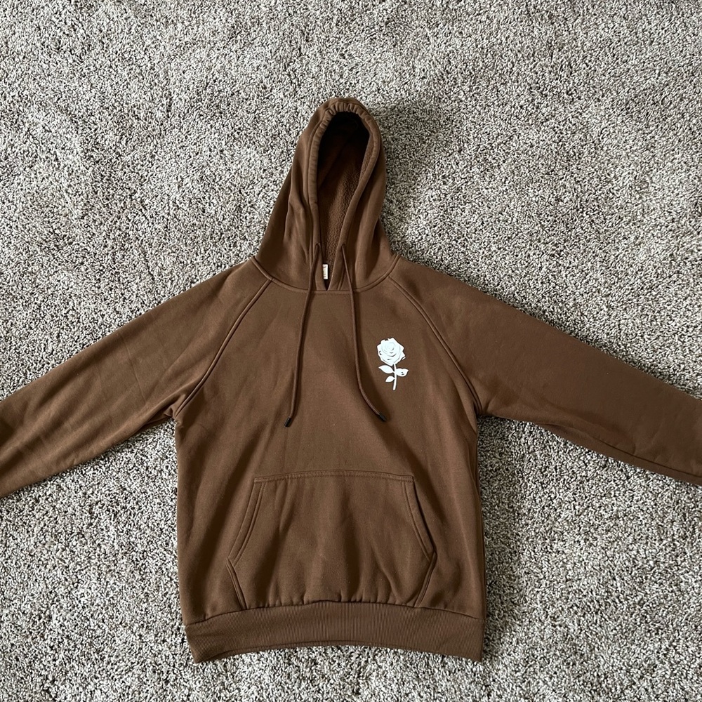 Romwe Brown Pullover Hoodie
